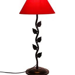 Devansh Red & Black Solid Leaf Shaped Table Lamp image 2