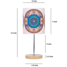 KOLOROBIA White & Blue Sylvan Egyptian Table Lamp with Shade image 4