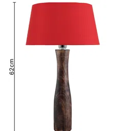 Homesake Brown & Red Solid Bedside Standard Table Lamp with Shade image 4