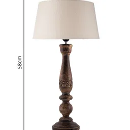 Homesake Brown Solid Handcrafted Bedside Standard Table Lamp with Shade image 5