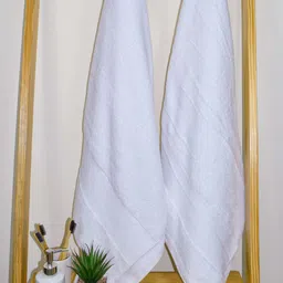 Aura White 2Pcs Organic Cotton 610 GSM Bath Towels-image-12