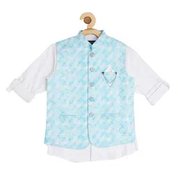 CAVIO Boys Printed Slim-Fit Nehru Jackets With Shirt-picture-38