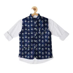 CAVIO Boys Printed Nehru Jacket With Shirt-picture-8