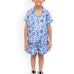 TILISM Boys Printed Shirt Collar Short Sleeves Pure Cotton Shirt With Shorts-image-6