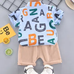 StyleCast Boys Blue Typography Printed Shirt with Shorts-image-34