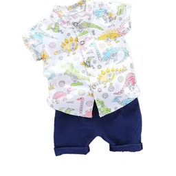 StyleCast Boys White Graphic Printed Shirt with Shorts-image-32