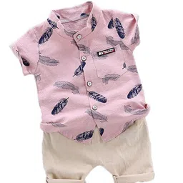 StyleCast Boys Pink Graphic Printed Shirt with Shorts-image-50