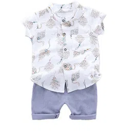 StyleCast Boys White Graphic Printed Shirt with Shorts-image-94