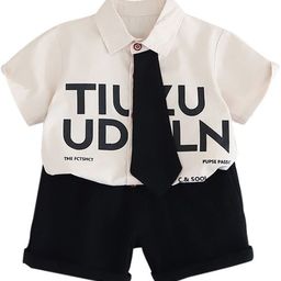 StyleCast x Revolte Boys White & Black Printed Shirt with Shorts-image-23