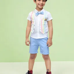 Toonyport Boys Printed Pure Cotton Shirt with Shorts-image-13