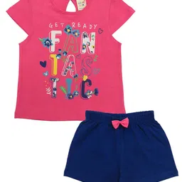 Clothe Funn Girls Printed Pure Cotton Top With Shorts-image-99