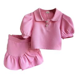 StyleCast x Revolte Girls Pink Shirt Collar Top with Shorts-image-44