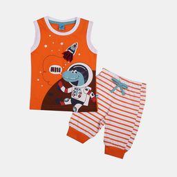 V-Mart Infants Graphic Printed Pure Cotton T-shirt with Pyjamas-image-101