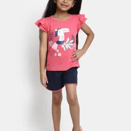 V-Mart Kids Graphic Printed Pure Cotton T-shirt with Shorts-picture-14