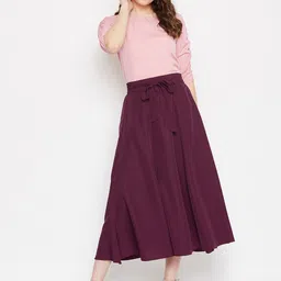 Bitterlime Round Neck Top With Skirt-image-9