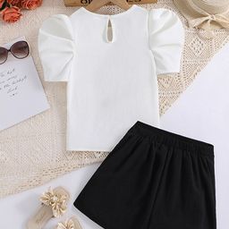 StyleCast Girls White Flutter Sleeve Top with Skirt-image-35
