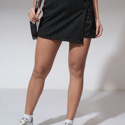 ESPYR By Tokyo Talkies Women Striped Mini Skirt-image-80