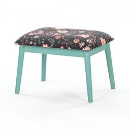 Chumbak Memsaab Bench Black & Green Floral Printed Lounge Chair-image-62