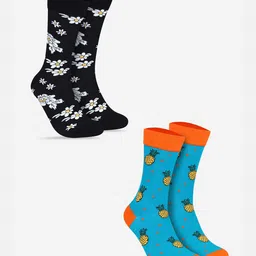 TOFFCRAFT Men Pack Of 2 Patterned Calf Length Socks-4