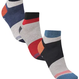 Dollar Socks Men Pack Of 3 Striped Cotton Ankle Length Socks-52