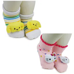 BAESD Infants Pack Of 2 Patterned Ankle Length Socks-16