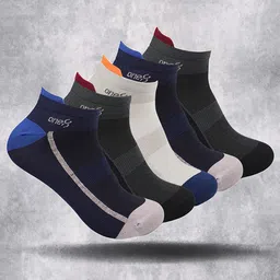 One8 Men Pack Of 5 Colourblocked Ankle Length Socks-78