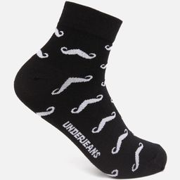 UnderJeans by Spykar Men Black & White Patterned Cotton Ankle-Length Socks-picture-49