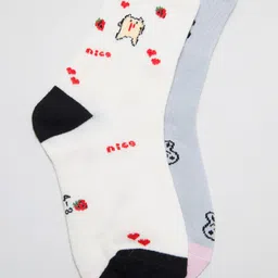 J Style Kids Pack of 2 Patterned Ankle Length Socks-image-55
