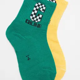 J Style Kids Pack of 2 Patterned Ankle Length Socks-image-28