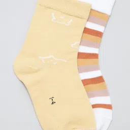 J Style Kids Pack of 2 Patterned Ankle Length Socks-image-28