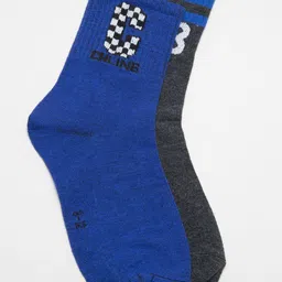 J Style Kids Pack of 2 Patterned Ankle Length Socks-image-75