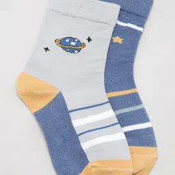 J Style Kids Pack of 2 Patterned Ankle Length Socks-48