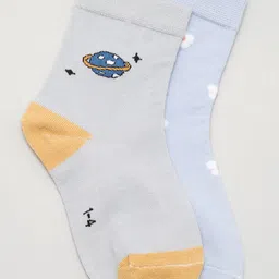 J Style Kids Pack of 2 Patterned Ankle Length Socks-image-20