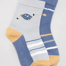 J Style Kids Pack of 2 Patterned Ankle Length Socks-image-24