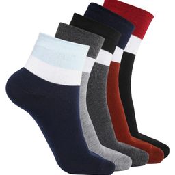 BAESD Unisex Pack Of 5 Colourblocked Above Ankle-Length Socks-17