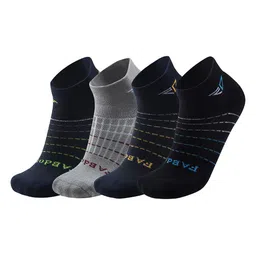 FABdon Men Pack Of 4 Striped Anti-Odour Ankle-Length Socks-image-21