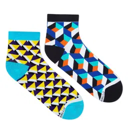 Dynamocks Pack Of 2 Patterned Ankle-Length Socks-36