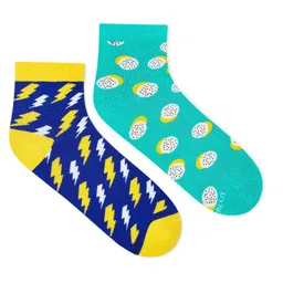 Dynamocks unisex Pack Of 2 Patterned Ankle-Length Socks-79