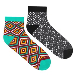 Dynamocks Unisex Pack Of 2 Patterned Ankle-Length Socks-image-36
