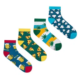 Dynamocks Unisex Pack Of 4 Patterned Ankle-Length Socks-9
