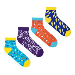 Dynamocks Pack Of 4 Patterned Ankle-Length Socks-3