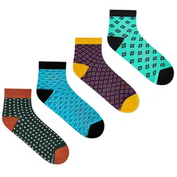 Dynamocks Unisex Pack Of 4 Patterned Ankle-Length Socks-6