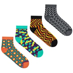 Dynamocks Unisex Pack Of 4 Patterned Ankle-Length Socks-72