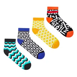 Dynamocks Pack Of 4 Patterned Ankle-Length Socks-21