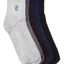 Texlon Men Pack Of 5 Assorted Ankle-Length Socks-46