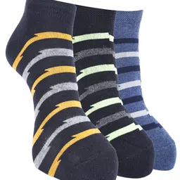Force NXT Men Pack Of 3 Striped Ankle-Length Socks-46