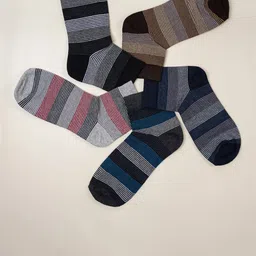 Cotstyle Men Pack Of 5 Striped Ankle-Length Socks-picture-27