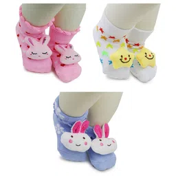 BAESD Infants Pack Of 3 Patterned Above Ankle-length Socks-9