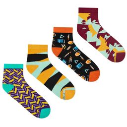 Dynamocks Unisex Pack of 4 Printed Ankle Length Socks-99
