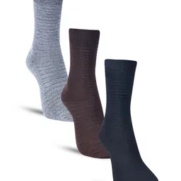 Dollar Socks Men Pack Of 3 Striped Cotton Calf-Length Socks-33